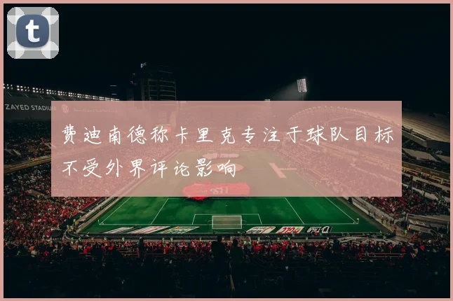 费迪南德称卡里克专注于球队目标不受外界评论影响